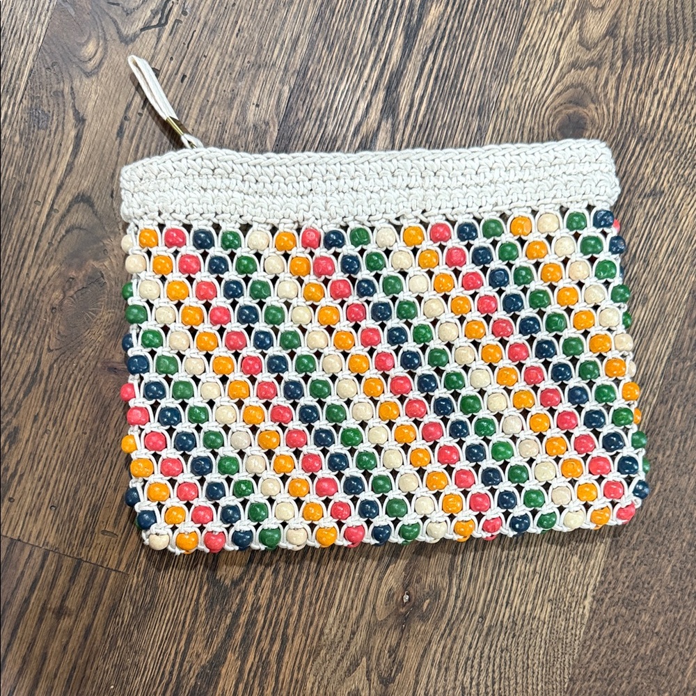 Madewell Colorful Beaded Wristlet Clutch